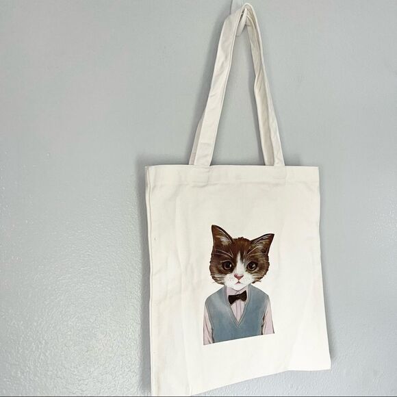New Cat Print Canvas Bag - Picture 4 of 4